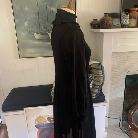 Vicky Vaughn Black Ruffled Neck Dress - Picture 12 of 14